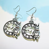 Clock & Rabbit Hook Earrings