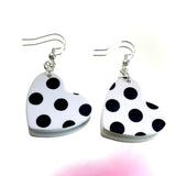 Polka Dot Heart Hook Earrings