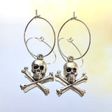 Skull & Cross Bone Hoop Earrings