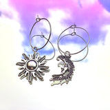 Sun & Moon Hoop Earrings