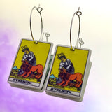 Strength Tarot Card Hoop Earrings