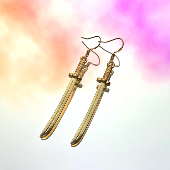 Mini Samurai Sword Hook Earrings