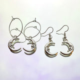 Man In The Moon Hoop Earrings