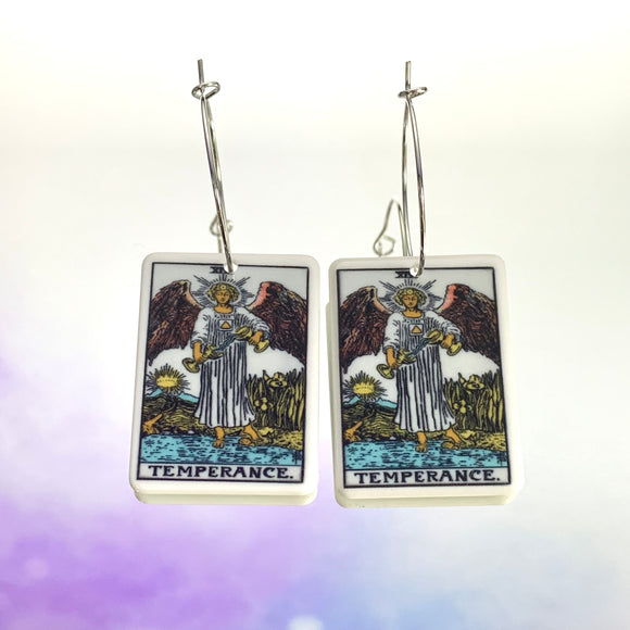 Temperance Tarot Card Hoop Earrings