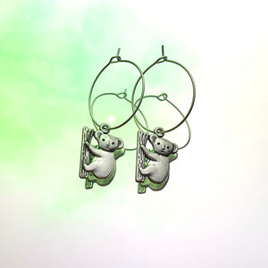 Koala Bear Hoop Earrings