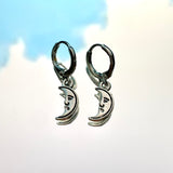 Mini Moon Lever Back Earrings