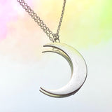 Silver Moon Necklace 22”