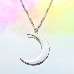 Silver Moon Necklace 22”