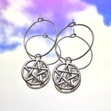 Pentagram Hoop Earrings