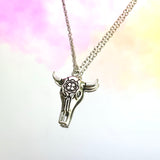 Ox Skull Necklace 18"