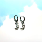 Mini Moon Lever Back Earrings