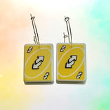 Uno Reverse Card Hoop Earrings - Various Colours