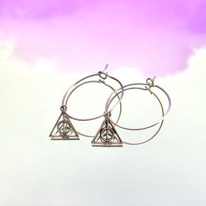 Mini Deathly Hallow Hoop Earrings