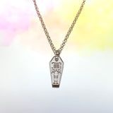 Skeleton Coffin Necklace 18”