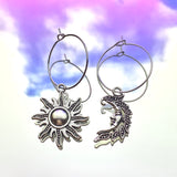 Sun & Moon Hoop Earrings