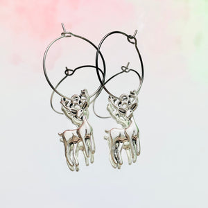 Reindeer Hoop Earrings