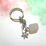 White Jade Crystal Christmas Keyring