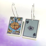 Wheel of Fortune Tarot Card Hoop Earrings