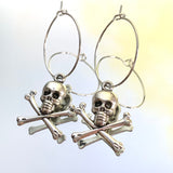 Skull & Cross Bone Hoop Earrings