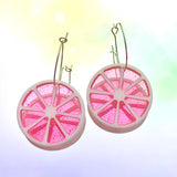 Grapefruit Slice Hoop Earrings