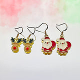 Santa & Reindeer Hook Earrings