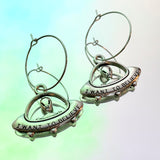 Alien Spaceship Hoops Earrings