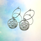 Lotus Flower Hoop Earrings