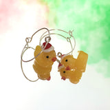 Christmas Rubber Duck Hoop Earrings