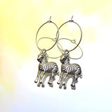 Zebra Hoop Earrings