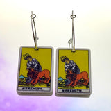 Strength Tarot Card Hoop Earrings