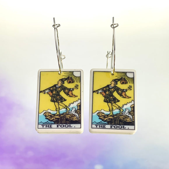 The Fool Tarot Card Hoop Earrings