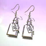 “Drink Me” Potion Bottle Hook Earrings