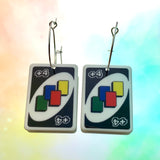 Uno +4 Cards Hoop Earrings