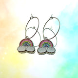 Rainbow Cloud Hoop Earrings