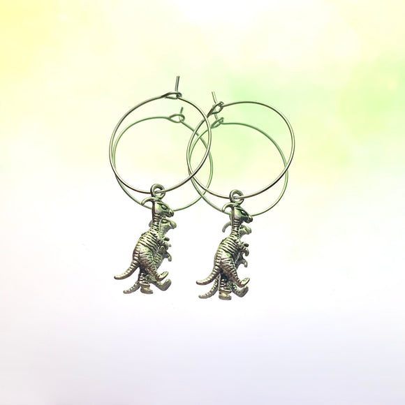 Parasaurolophus Hoop Earrings