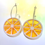 Orange Slice Hoop Earrings