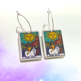 The Sun Tarot Card Hoop Earrings