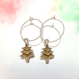 Autumn Christmas Tree Hoop Earrings