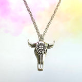 Ox Skull Necklace 18"