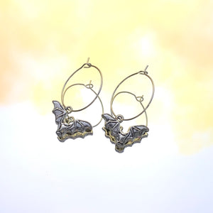 Bat Hoop Earrings