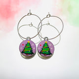 Funky Christmas Hoop Earrings