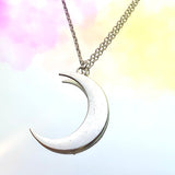 Silver Moon Necklace 22”