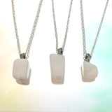 White Jade Tumble Necklace 18”