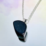 Blue Sandstone Tumble Necklace 18”