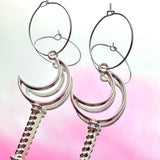 Moon Wand Hoop Earrings