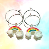 Glitter Rainbow Hoop Earrings