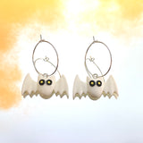 Bat Ghost Hoop Earrings