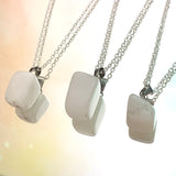 White Jade Tumble Necklace 18”