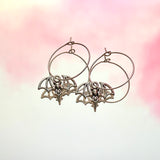 Vampire Bat Hoop Earrings