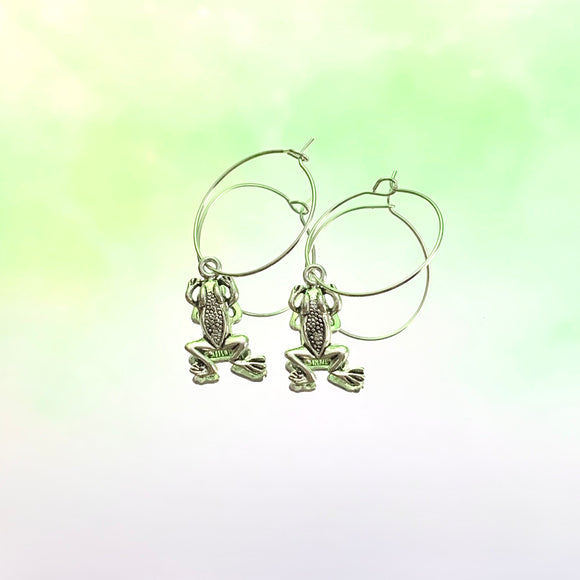 Frog Hoop Earrings